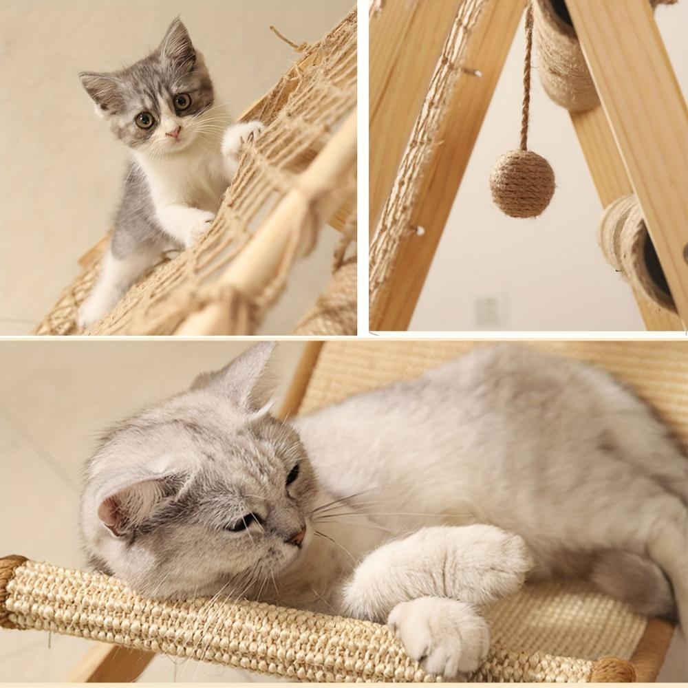 Albero tiragraffi con 2 pali, amaca e castello per gatti