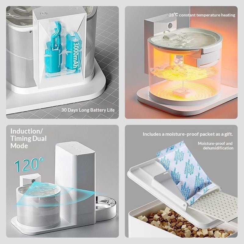Distributore d acqua per gatti wireless termostatico 2-in-1.